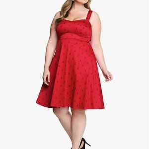 Torrid Red Anchor polka Dot Swing Dress